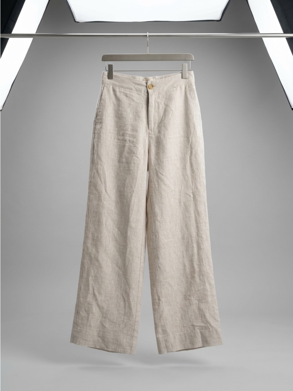 Faherty Women's Wide-Leg Linen Trousers in Natural